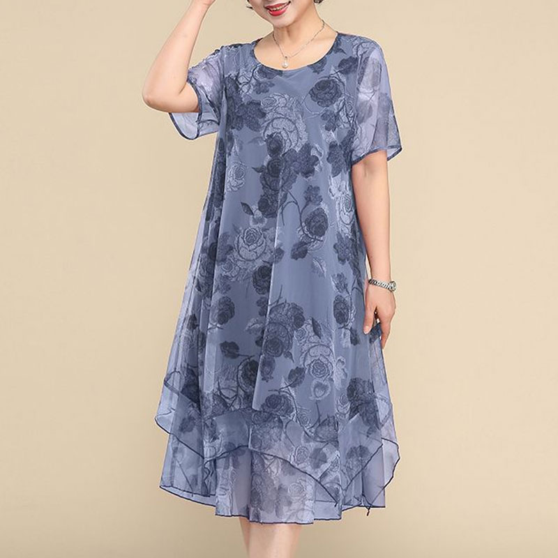NEW O-Neck Short Sleeve Dresse - đánh giá và giá Midi Skirt Floral