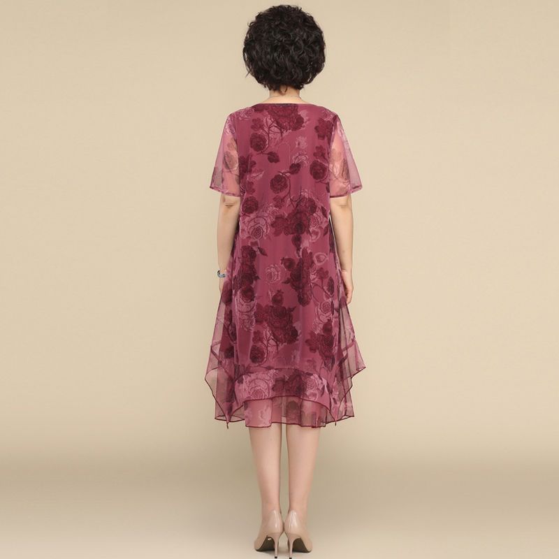 NEW O-Neck Short Sleeve Dresse - đánh giá và giá Midi Skirt Floral