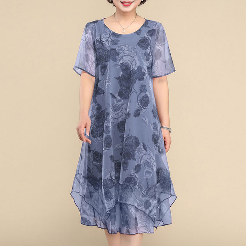 NEW O-Neck Short Sleeve Dresse - đánh giá và giá Midi Skirt Floral