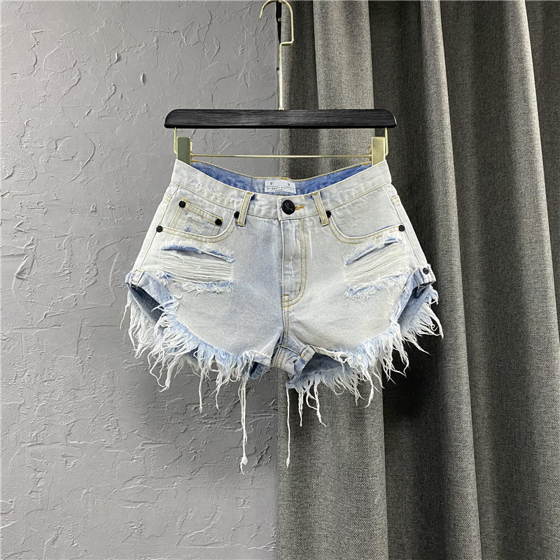 Summer Sexy Shorts Women Zippe - đánh giá và giá Shorts Denim Frayed