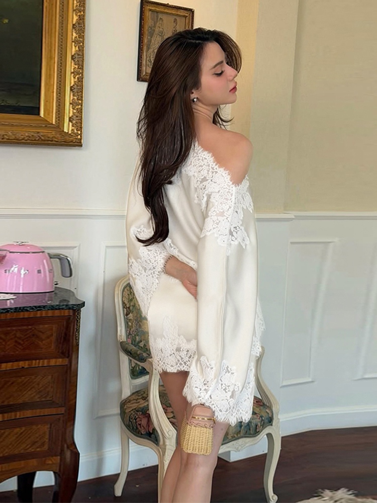 Elegant Lace Patchwork Women's - đánh giá và giá Blouse Off Shoulder
