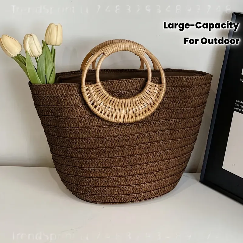 Women Summer Woven Paper Tote  - đánh giá và giá Tote Bag Beach