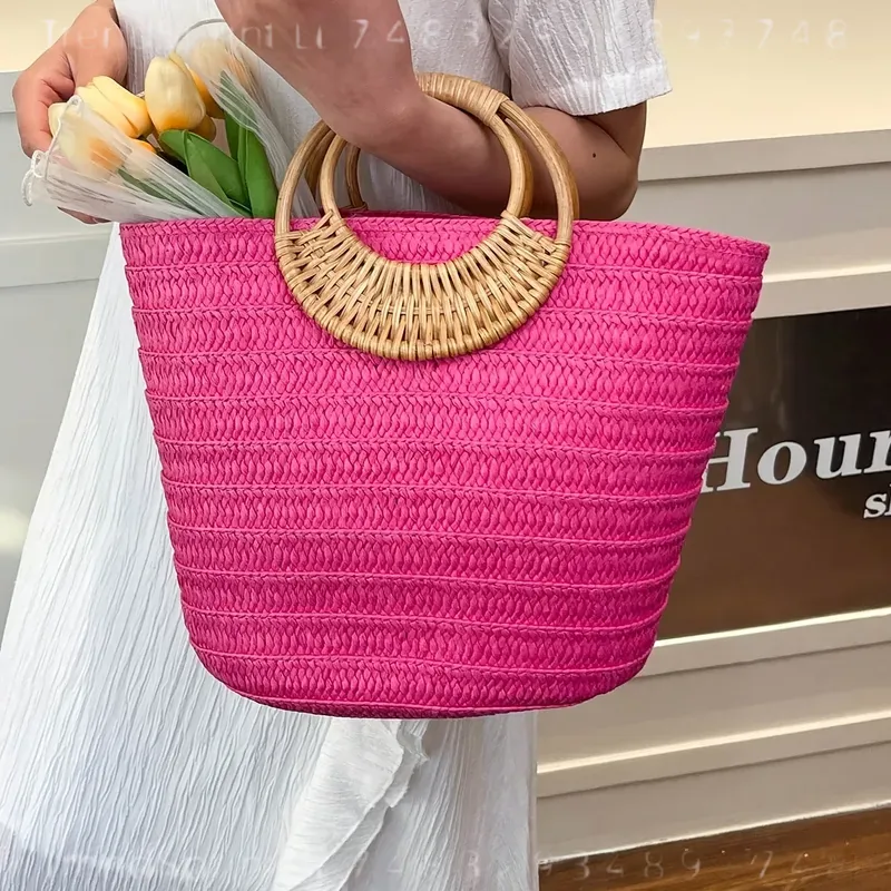 Women Summer Woven Paper Tote  - đánh giá và giá Tote Bag Beach