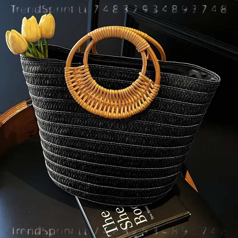 Women Summer Woven Paper Tote  - đánh giá và giá Tote Bag Beach