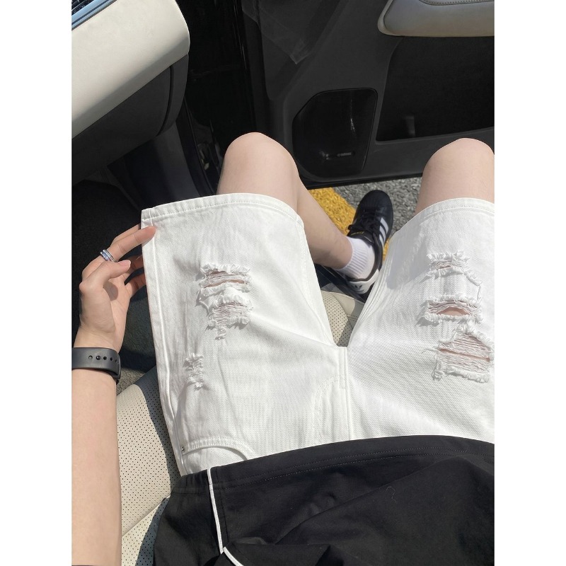 Mens Elastic Drawstring Waist  - đánh giá và giá Shorts Denim Frayed