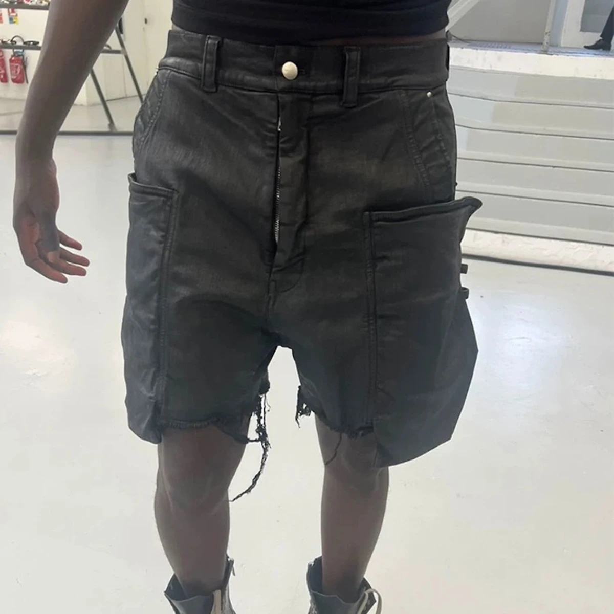 Streetwear New Summer Brush Wa - đánh giá và giá Shorts Denim Frayed