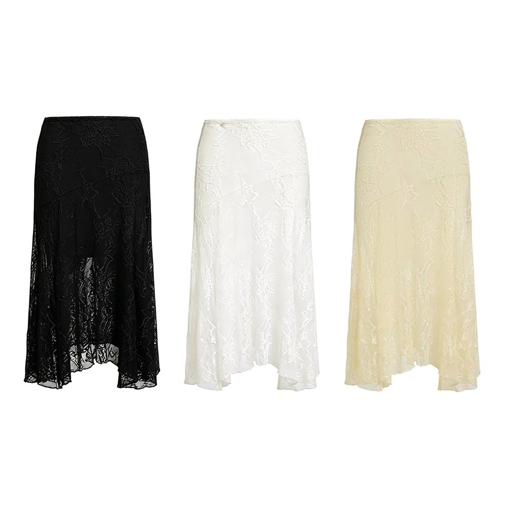 Solid Color Lace Beach Dress S - đánh giá và giá Midi Skirt Floral