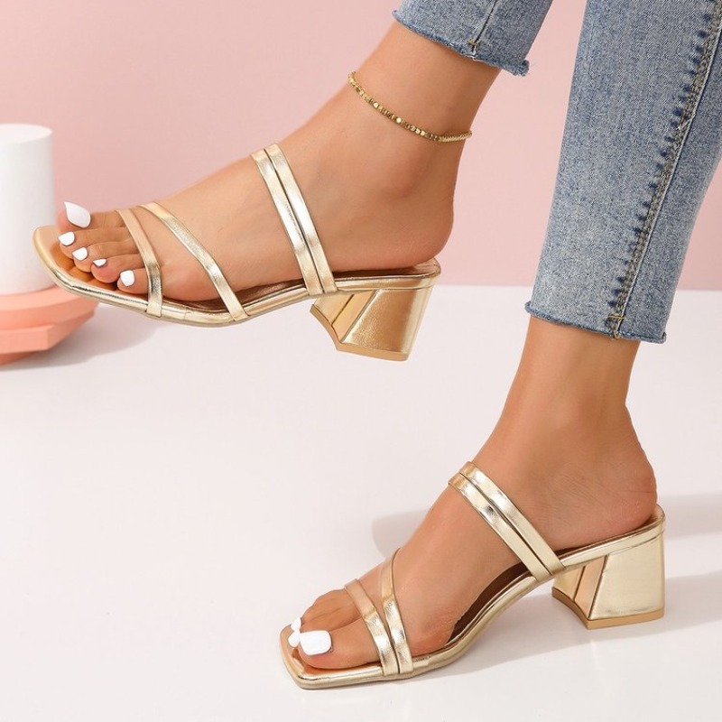 Women's Mules Open Square Toe  - đánh giá và giá Sandal Strappy Heeled