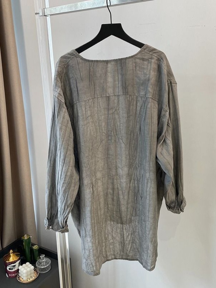 Elegant Folded Grey Cotton Lin - đánh giá và giá Linen Pant Wide