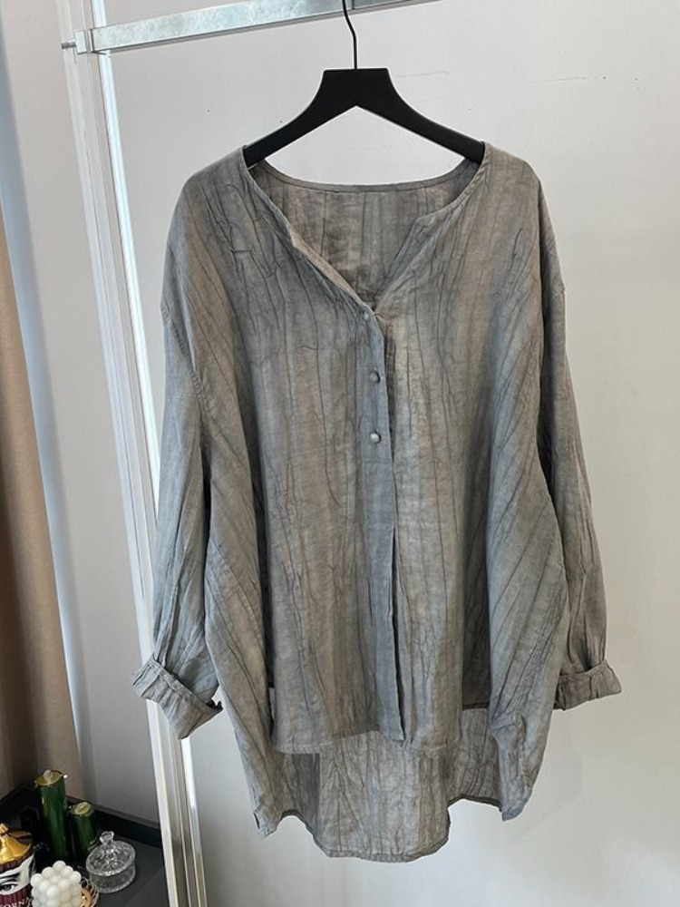 Elegant Folded Grey Cotton Lin - đánh giá và giá Linen Pant Wide