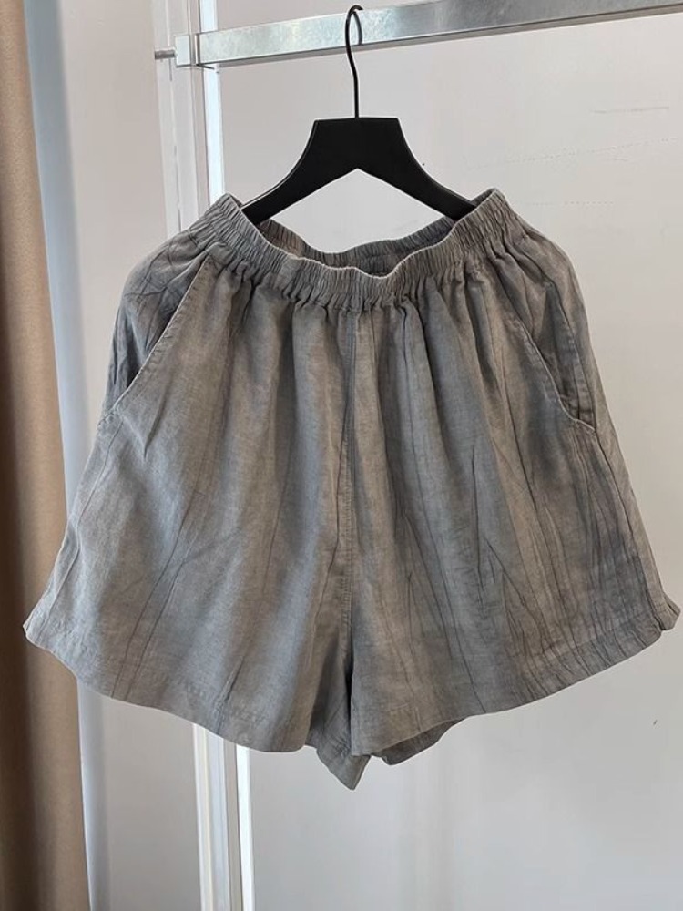 Elegant Folded Grey Cotton Lin - đánh giá và giá Linen Pant Wide