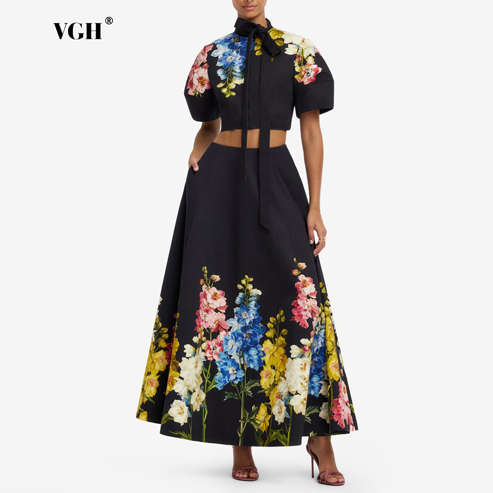 VGH Elegant Floral Printed Two - đánh giá và giá Midi Skirt Floral